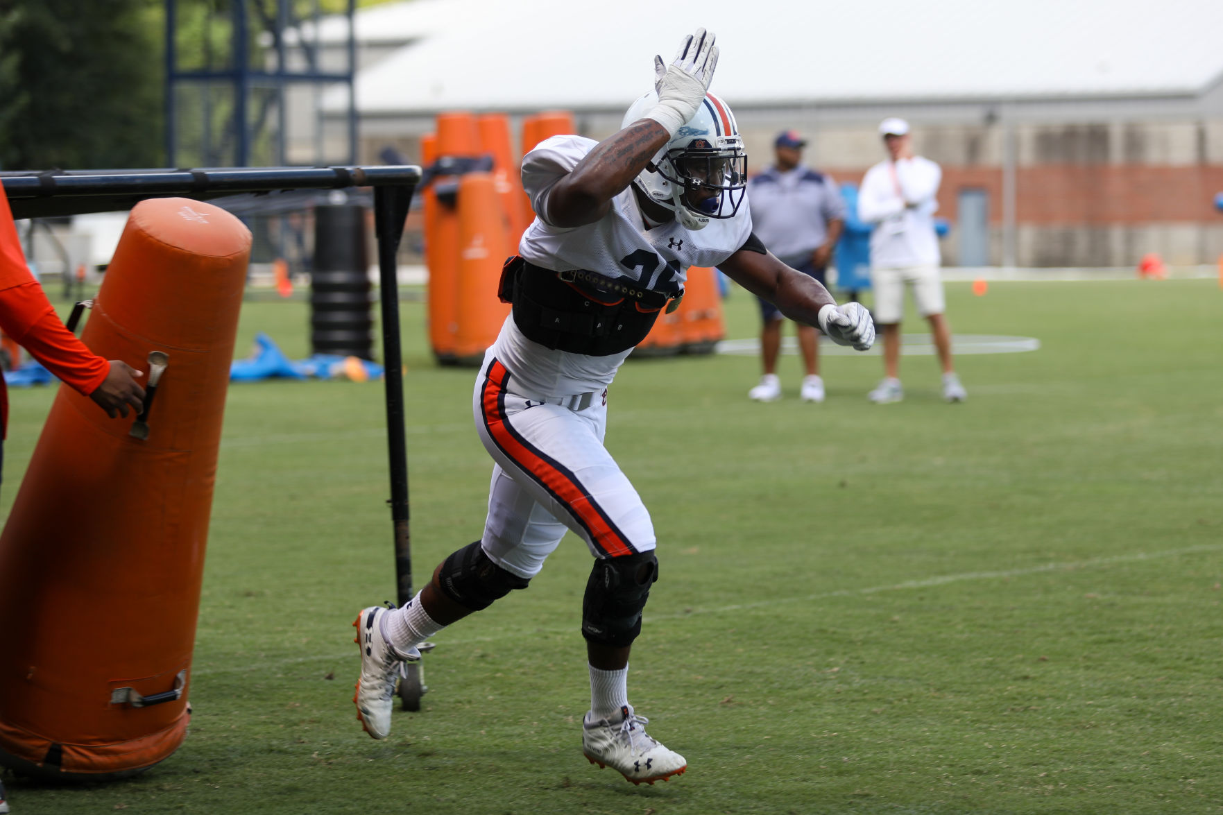 Auburn football practice on the first day of full pads